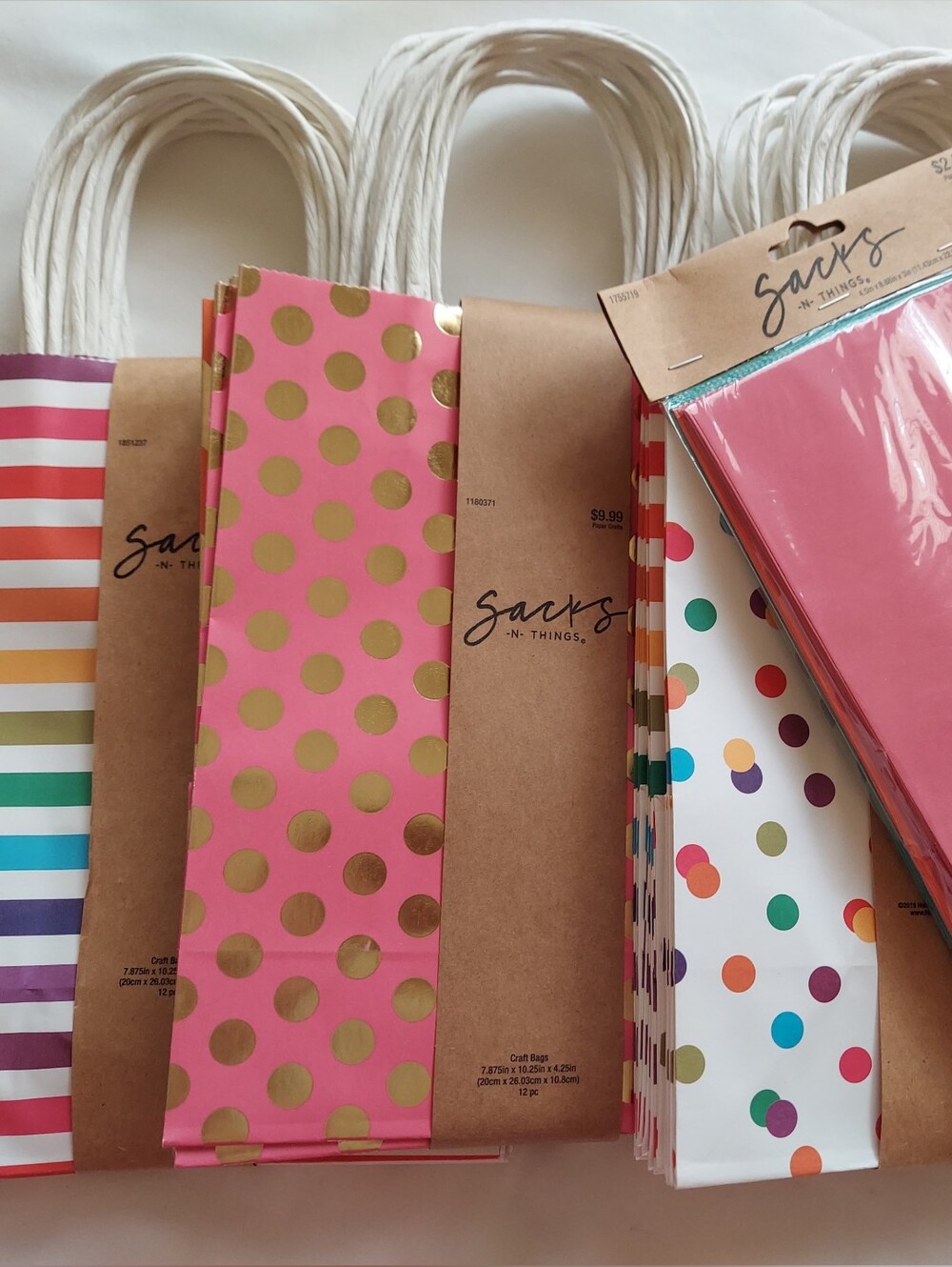 NWT Gift Bags - Gift Sacks Bundle, All Occasion, Color - Design Variety, 52 Pcs